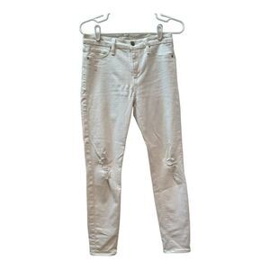 Hudson Jeans Nico Mid Rise Super Skinny Distressed Ankle Denim